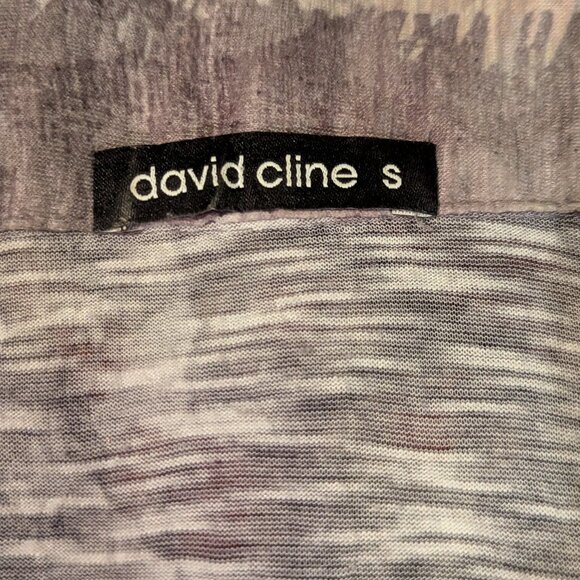 David Cline gray/black/taupe "Storm" button down mini dress/tunic size S - Picture 4 of 10